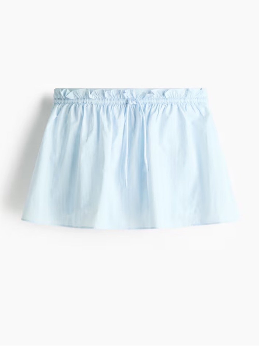 H&M Light Blue Elastic-Waist Mini Tennis Skirt